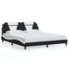 vidaXL Estructura de cama Viana con LED sin colch&oacute;n sin colch&oacute;n negro blanco 180x200 cm