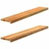 vidaXL Alf&eacute;izares de ventana 2 uds madera maciza roble marr&oacute;n claro