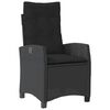 vidaXL Sillones reclinable jard&iacute;n cojines 2 uds rat&aacute;n sint&eacute;tico negro