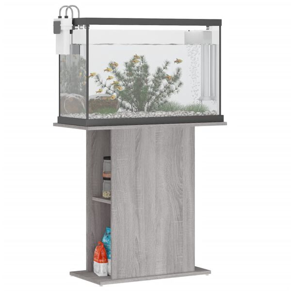 vidaXL Soporte de acuario madera ingenier&iacute;a gris Sonoma 75x36x72,5 cm
