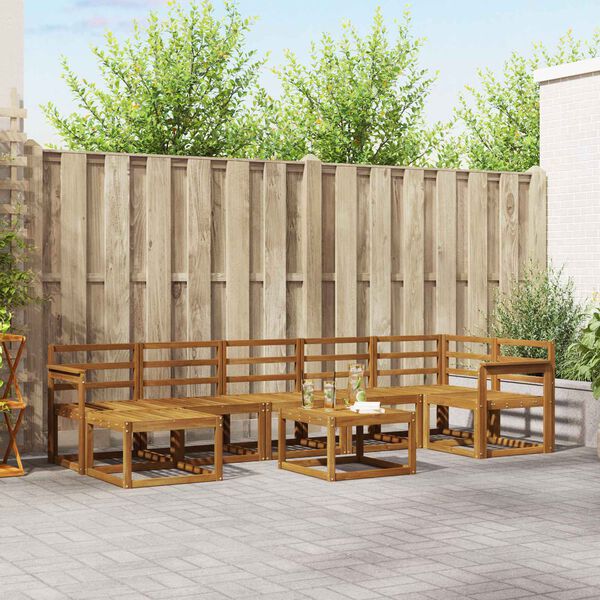 vidaXL Conjunto de sof&aacute;s de exterior 8 pcs Natural