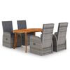 vidaXL Juego de comedor para jard&iacute;n 5 piezas gris