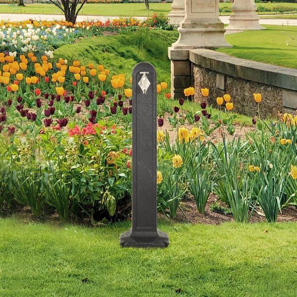 vidaXL Cisterna de jard&iacute;n con grifo aspecto de piedra gris antracita