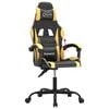 vidaXL Silla gaming cuero sintético negro y dorado