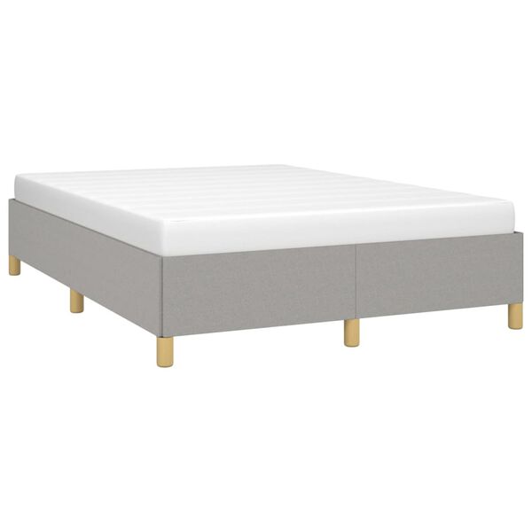 vidaXL Estructura de cama doble sin colch&oacute;n tela gris claro 135x190 cm