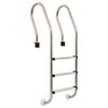 vidaXL Escalera de piscina 3 pelda&ntilde;os acero inoxidable 304 120 cm