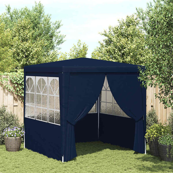 vidaXL Carpa profesional para fiestas con paredes azul 90 g/m² 2x2 m