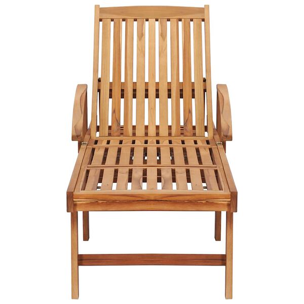 vidaXL Tumbonas 2 uds con mesa madera maciza de teca