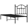 vidaXL Estructura cama sin colch&oacute;n con cabecero metal negro 75x190 cm