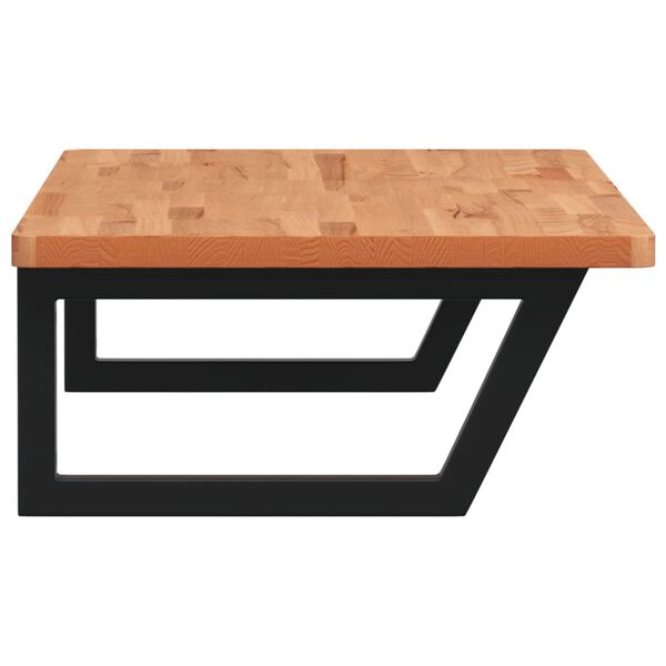 vidaXL Estante de lavabo de pared de acero y madera maciza de haya