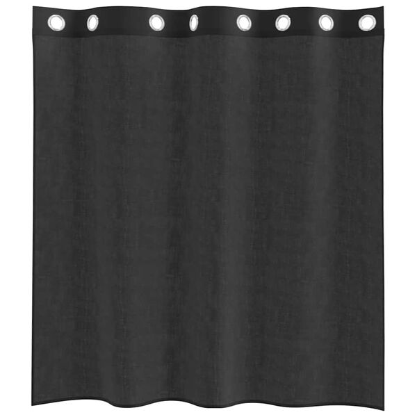vidaXL Cortinas de gasa con ojales 2 uds negro 140x140 cm