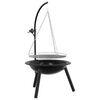 vidaXL Fog&oacute;n con rejilla de grill ajustable ⌀55,5 x 107,5 cm Acero