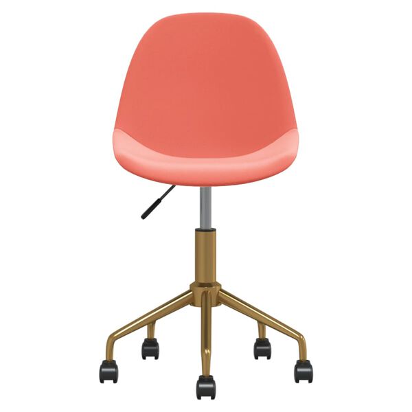 vidaXL Sillas de comedor giratorias 4 unidades de terciopelo rosa