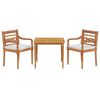 vidaXL Juego comedor de jard&iacute;n 3 pzas y cojines madera maciza de teca