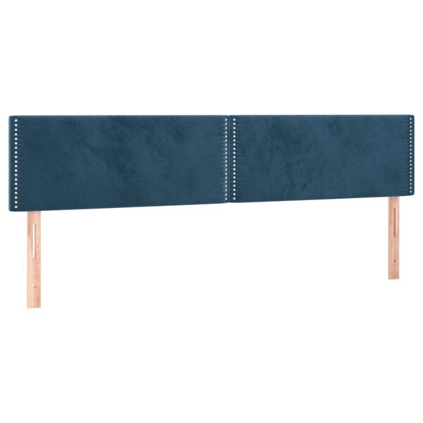vidaXL Cabecero con LED de terciopelo azul oscuro 200x5x78/88 cm