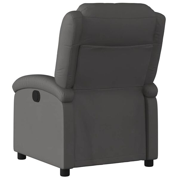 vidaXL Sillón reclinable de cuero auténtico gris