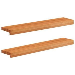 vidaXL Alfeizares 2 uds. Marr&oacute;n Claro 70 x 15 x 2 cm