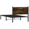 vidaXL Estructura de cama sin colchón metal roble ahumado 107x203 cm