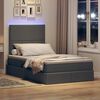vidaXL Cama con almacenamiento y LED con LED Gris oscuro 120 x 190 cm