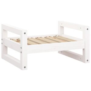 vidaXL Cama para perros madera maciza de pino blanco 55,5x45,5x28 cm