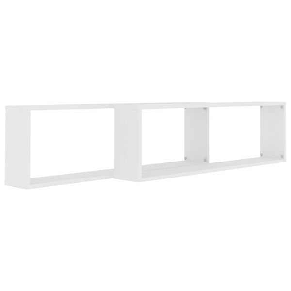 vidaXL Estante cubo de pared 2 uds madera contrachapada 100x15x30 cm