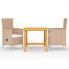 vidaXL Juego de comedor de jard&iacute;n 3 piezas beige