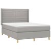 vidaXL Cama box spring con colch&oacute;n tela gris claro 140x200 cm