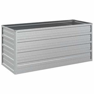 vidaXL Arriate de acero galvanizado plateado 100x40x45 cm