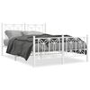 vidaXL Estructura cama sin colch&oacute;n con estribo metal blanco 140x190 cm