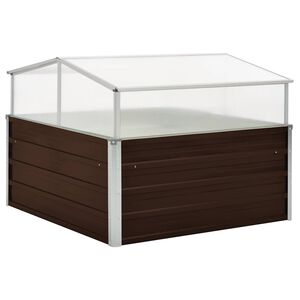 vidaXL Invernadero de acero galvanizado marr&oacute;n 100x100x85 cm