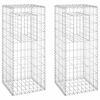 vidaXL Cestas postes de gaviones 2 unidades hierro 40x40x100 cm
