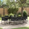 vidaXL Conjunto de Comedor de Jard&iacute;n 9 pcs Negro rat&aacute;n sint&eacute;tico