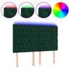 vidaXL Cabecero con luces LED terciopelo verde oscuro 160x7x118/128 cm