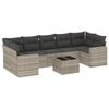 vidaXL Set de sof&aacute;s de jard&iacute;n 8 pzas y cojines rat&aacute;n sint&eacute;tico gris