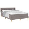 vidaXL Cama tipo Box Spring con cabecera Taup&eacute; 190 x 140 cm tela