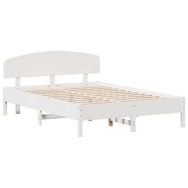 vidaXL Estructura de cama sin colch&oacute;n madera de pino blanca 140x200 cm