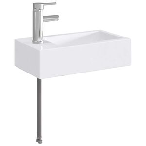 vidaXL Lavabo de ba&ntilde;o con grifo y desag&uuml;e Cromado 45,5 x 25,5 x 13 cm