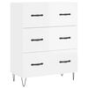 vidaXL Aparador de madera contrachapada blanco brillante 69,5x34x90 cm