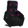 vidaXL Sill&oacute;n reclinable de masaje elevable tela de microfibra negro