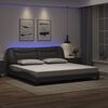 vidaXL Estructura de cama con LED sin colch&oacute;n Hvar gris 200x200 cm
