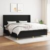 vidaXL Cama box spring con colchón tela negro 200x200 cm