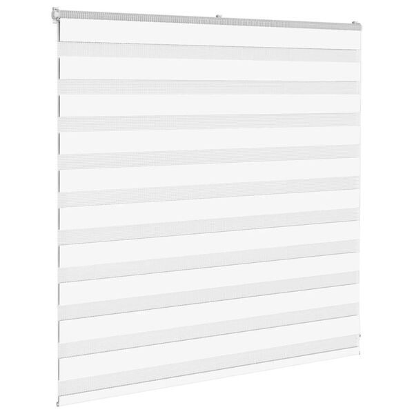 vidaXL Estor cebra blanco 150x100 cm tejido ancho 145,9 cm poli&eacute;ster