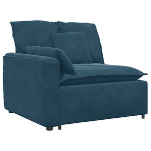 vidaXL M&oacute;dulo de reposabrazos para sof&aacute; modular con cojines, color azul, 100 cm
