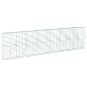 vidaXL Cesta de gaviones con cubierta hierro galvanizado 800x50x200 cm