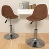 vidaXL Sillas de comedor giratorias 2 unidades tela marr&oacute;n