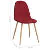vidaXL Sillas de comedor 4 unidades tela rojo tinto