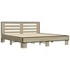 vidaXL Estructura cama madera ingenier&iacute;a metal roble Sonoma 180x200 cm