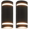 vidaXL L&aacute;mparas de pared de exterior 2 uds 35 W negro semicircular