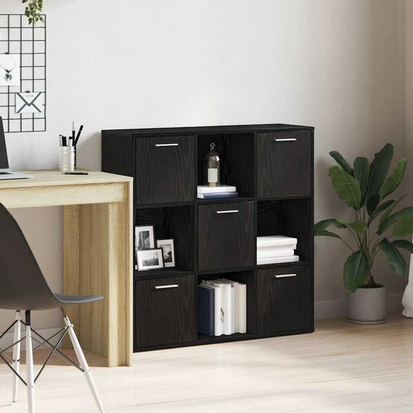 vidaXL Librería de roble negro 90x28x90 cm Madera de ingeniería