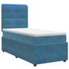 vidaXL Cama de muelles con LED y colch&oacute;n Azul 80 x 200 cm Terciopelo